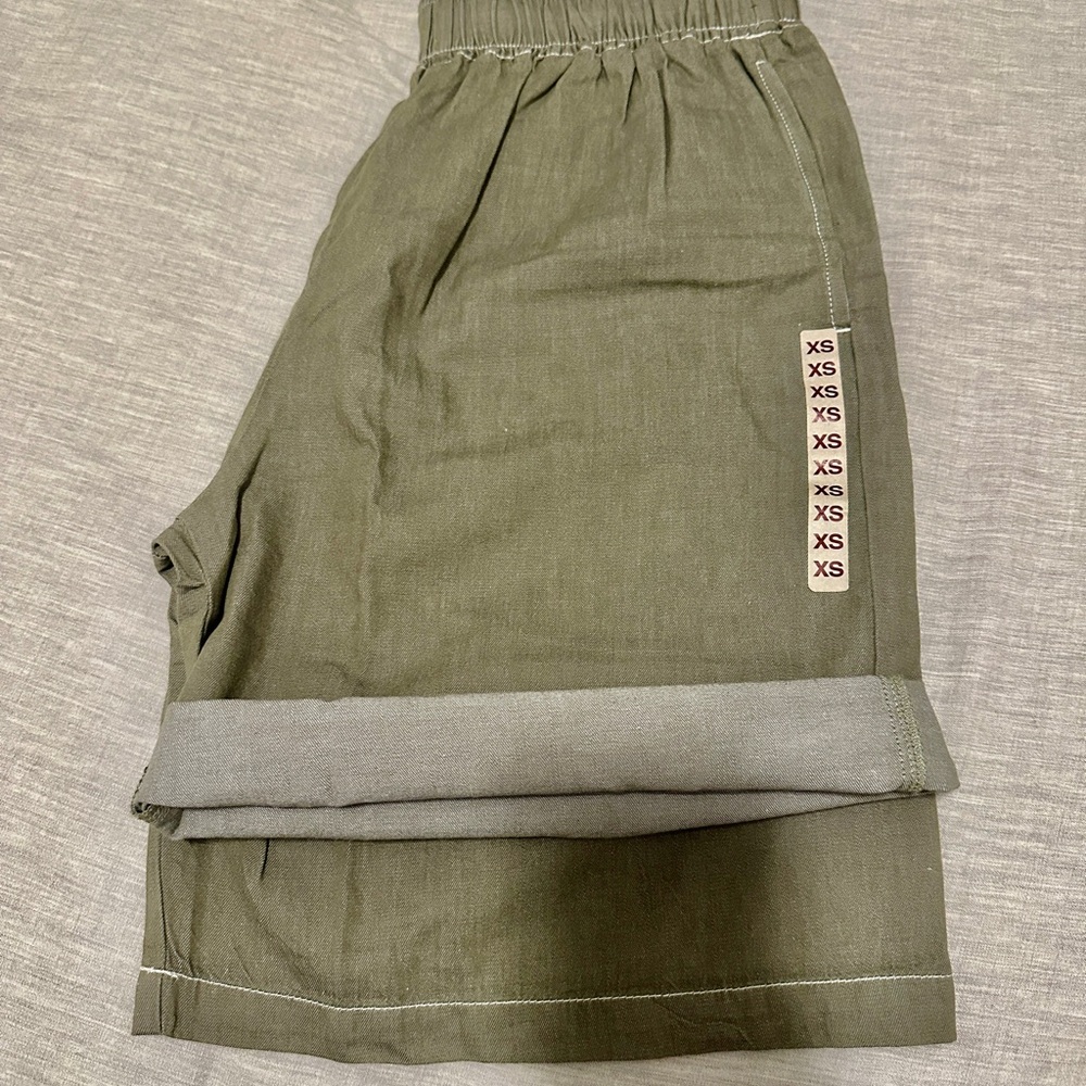 Brand New Men’s MUJI Chambray Easy Shorts Khaki Green XS